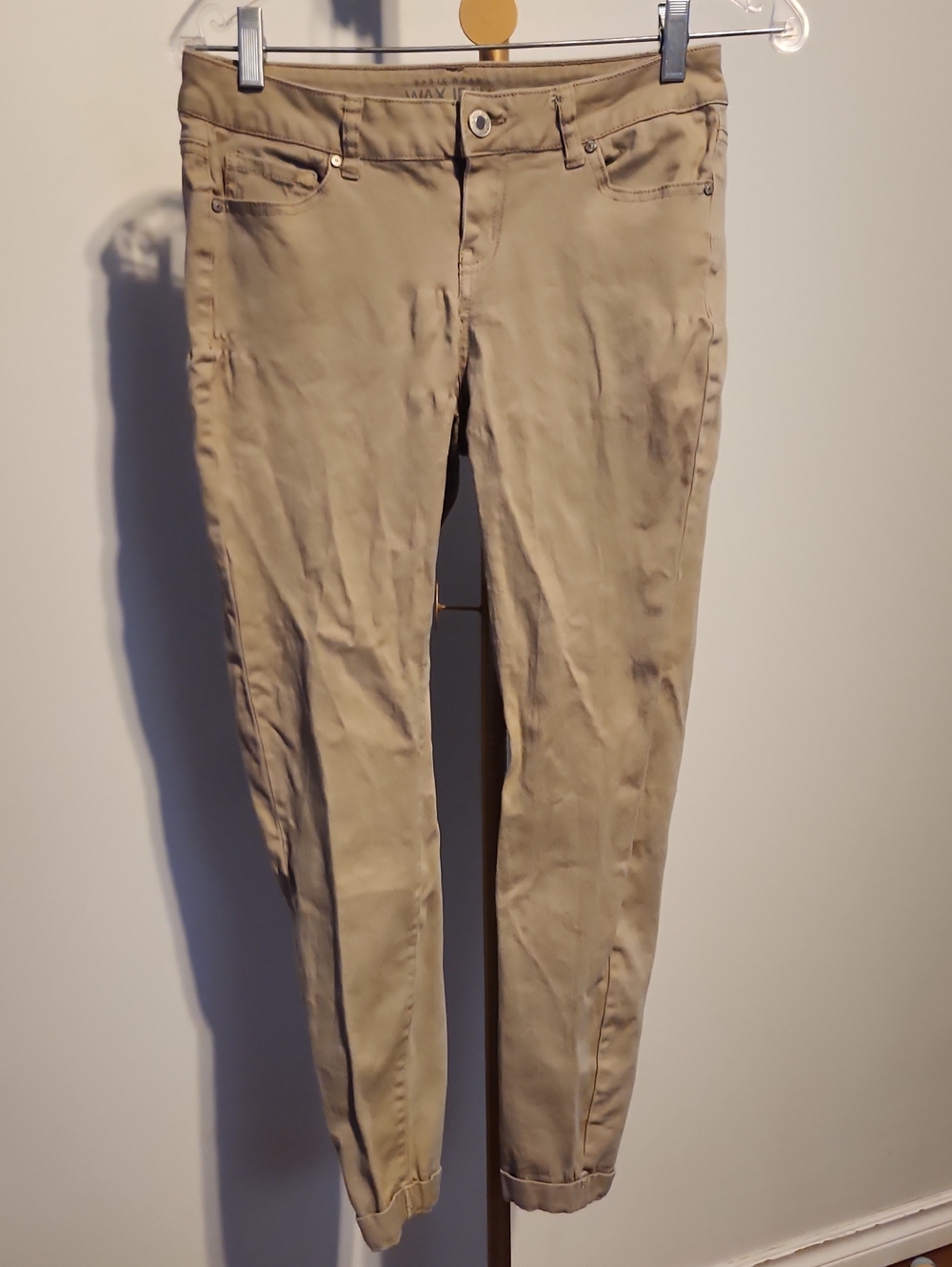 Beige Slim Stretch Pants